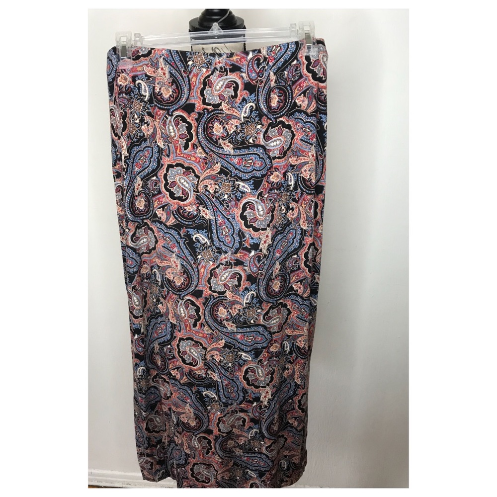 J. JILL Long Paisley Slit Skirt Women's Size XS